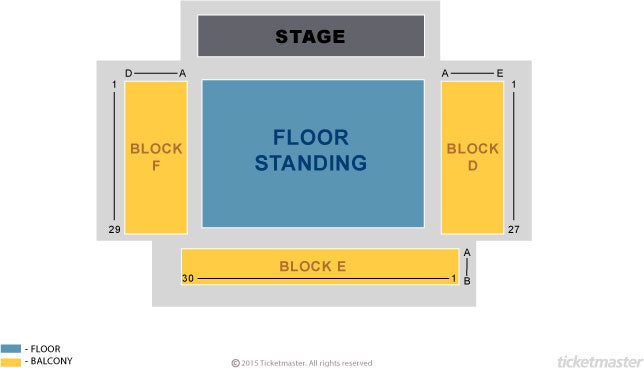 Venue seating chart for Boyce Avenue for reference only