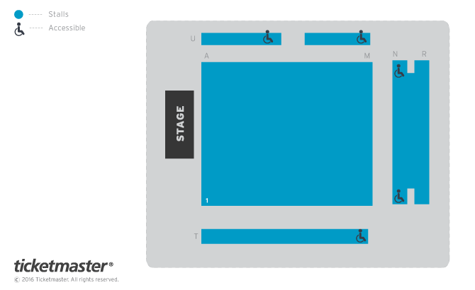 Venue seating chart for Lou Sanders for reference only