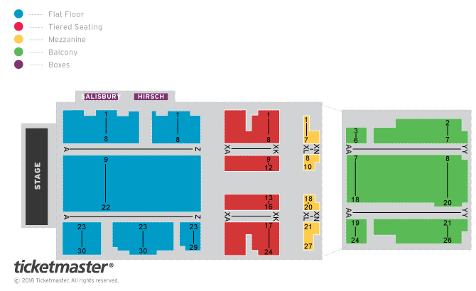 Venue seating chart for Dara Ó Briain for reference only