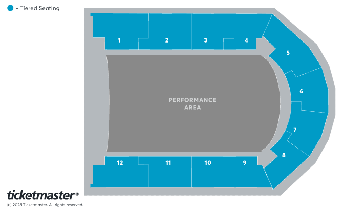 Venue seating chart for Monster Jam for reference only